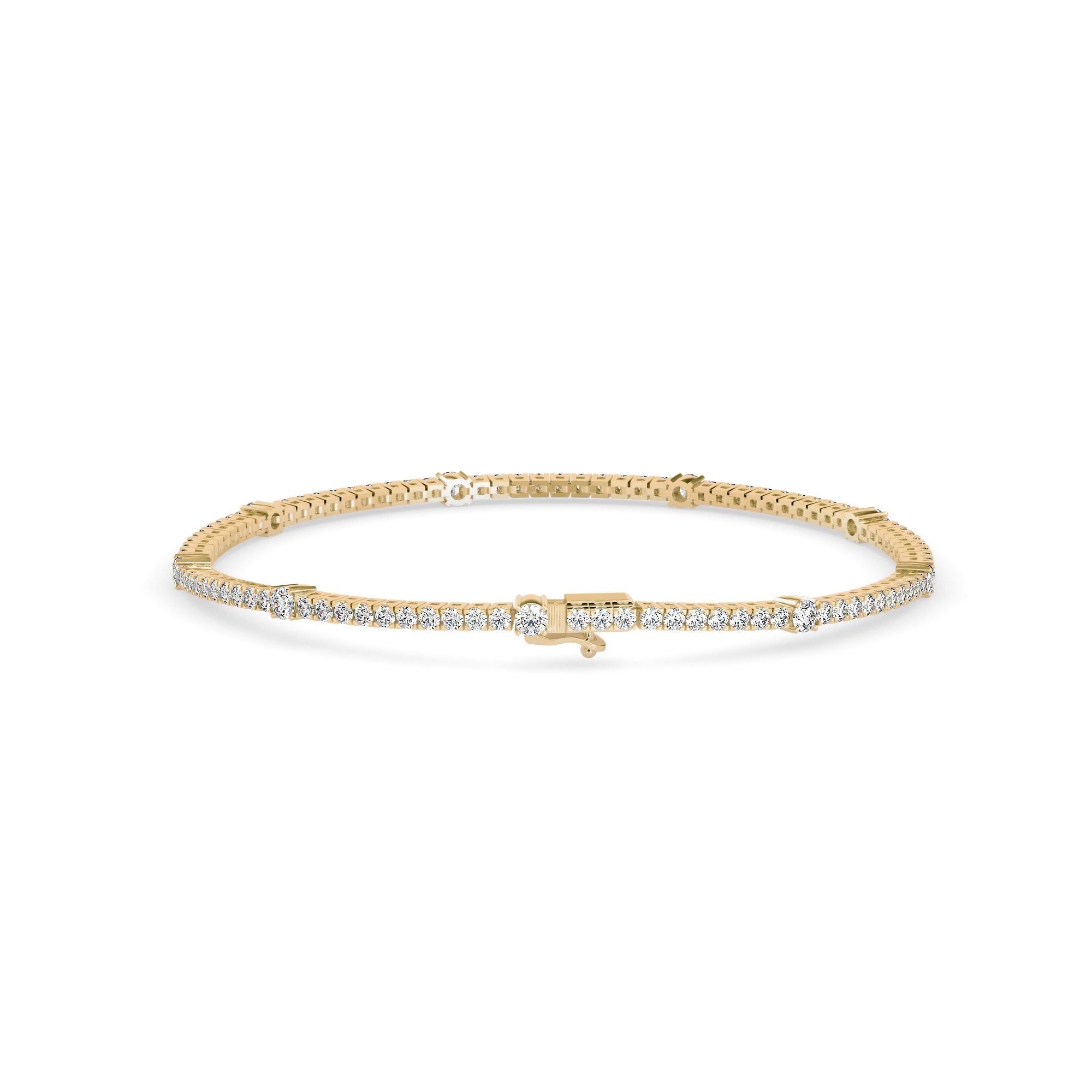 Pulsera de diamantes creados en laboratorio modelo Bar Tennis en oro de 18K (2.35 quilates)